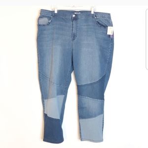 CATHERINES Colorblock Denim Panel Jeans